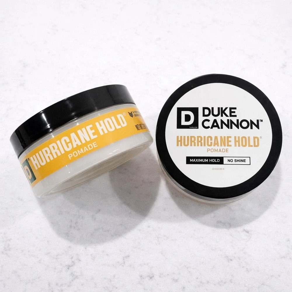 Duke Cannon Hurricane Hold Pomade LOT OF 2 JARS 2 oz Each- Maximum Hold No Shine
